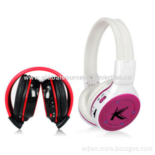 Fashionable Headband Headphones with Functions of Stereo Bluetooth, SD Card Reader, FM Radio, Mic